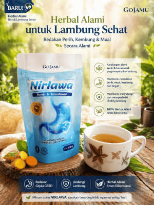 Pusat Toko Grosir Jual Nirlawa Jamu Tradisional Harga Murah Kualitas Bagus Obat Lambung Alami Obati Mual Perih Kembung Begah Gerd Kunir Temulawak